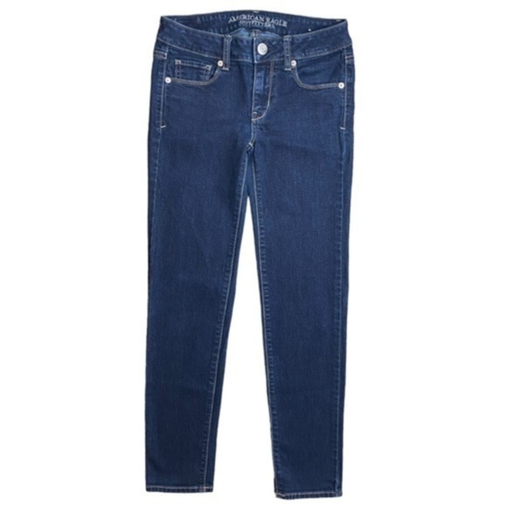 American Eagle Women’s Dark Wash Super Stretch Skinny Jeans Size 0 Short